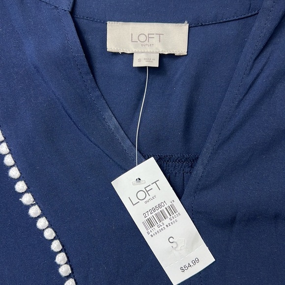 LOFT Outlet Navy Blue White Polka Dot Tunic, NWT, Small - Picture 4 of 4